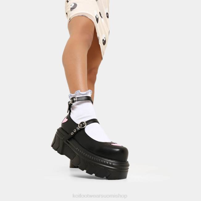 kenkä | KOI footwear naiset soturin sydämen stomper-kengät VX8855 musta