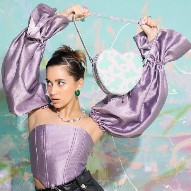 lisävaruste KOI footwear naiset funky town lila lehmän print laukku VX88171 violetti