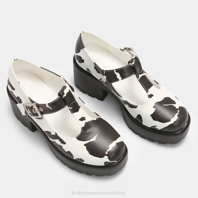 mary jane kenkä | KOI footwear naiset sai cow print mary janes \'nettie edition\' VX8816 valkoinen