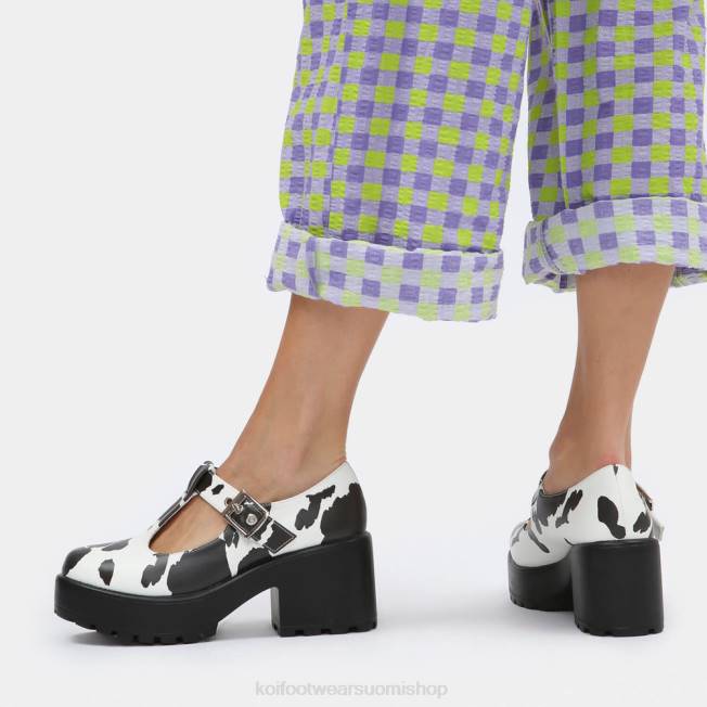 mary jane kenkä | KOI footwear naiset sai cow print mary janes \'nettie edition\' VX8816 valkoinen
