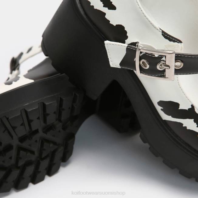 mary jane kenkä | KOI footwear naiset sai cow print mary janes \'nettie edition\' VX8816 valkoinen