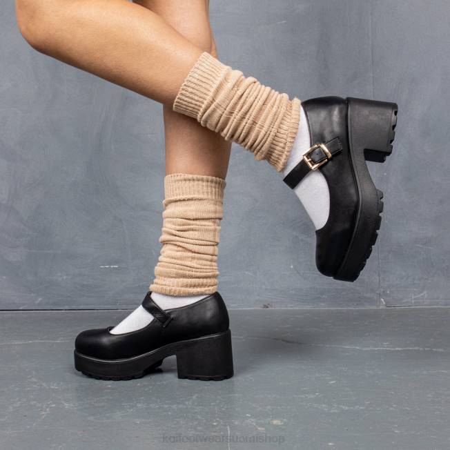 mary jane kenkä | KOI footwear naiset tira leveä istuvuus mary janes \"keinonahkapainos\" VX8825 musta