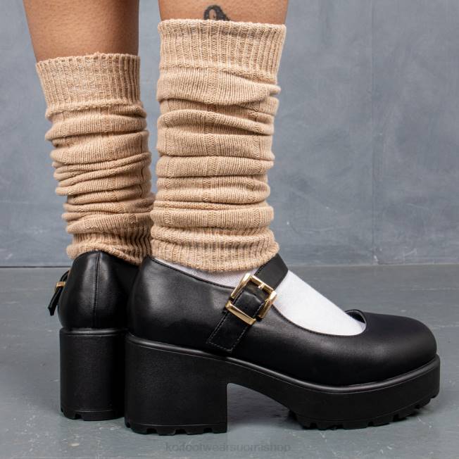 mary jane kenkä | KOI footwear naiset tira leveä istuvuus mary janes \"keinonahkapainos\" VX8825 musta